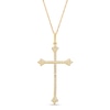 Thumbnail Image 1 of 1/6 CT. T.W. Diamond Flared Cross Pendant in 10K Gold