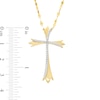 Thumbnail Image 3 of 1/5 CT. T.W. Diamond Layered Swirl Cross Pendant in 10K Gold