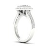 Thumbnail Image 2 of Trouvaille Collection 1-1/2 CT. T.W. DeBeers®-Graded Emerald-Cut Diamond Frame Engagement Ring in Platinum (F/SI2)