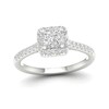 Thumbnail Image 1 of Trouvaille Collection 1 CT. T.W. DeBeers®-Graded Princess-Cut Diamond Frame Engagement Ring in Platinum (F/I1)