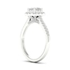 Thumbnail Image 2 of Trouvaille Collection 1 CT. T.W. DeBeers®-Graded Princess-Cut Diamond Frame Engagement Ring in Platinum (F/I1)