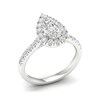Thumbnail Image 3 of Trouvaille Collection 1-3/4 CT. T.W. DeBeers®-Graded Pear-Shaped Diamond Frame Engagement Ring in Platinum (F/SI2)