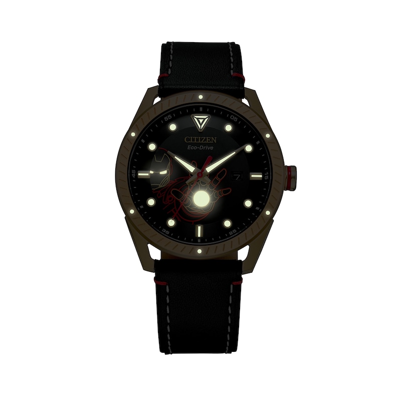 Main Image 4 of Men's Citizen Eco-Drive® Tony Stark Gold-Tone Strap Watch with Black Dial (Model: BM6992-09W)