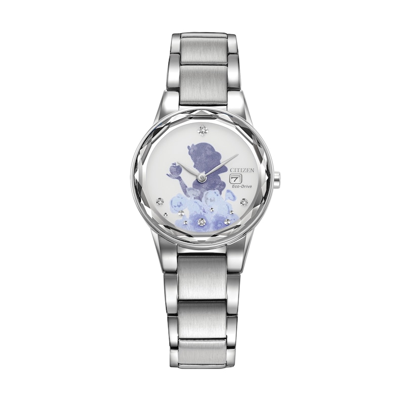 Main Image 1 of Ladies' Citizen Eco-Drive® Disney Snow White Crystal Accent Watch with Silver-Tone Dial (Model: GA1070-53W)