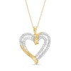 Thumbnail Image 1 of 1/2 CT. T.W. Diamond Triple Row Heart Pendant in 10K Gold