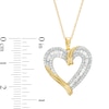 Thumbnail Image 3 of 1/2 CT. T.W. Diamond Triple Row Heart Pendant in 10K Gold