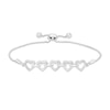 Thumbnail Image 0 of Diamond Accent Alternating Heart Link Bolo Bracelet in Sterling Silver – 9.5"