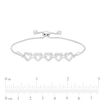 Thumbnail Image 2 of Diamond Accent Alternating Heart Link Bolo Bracelet in Sterling Silver – 9.5"