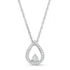 Thumbnail Image 1 of 1/8 CT. T.W. Diamond Pear-Shaped Outline Pendant in Sterling Silver