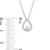 Thumbnail Image 2 of 1/8 CT. T.W. Diamond Pear-Shaped Outline Pendant in Sterling Silver