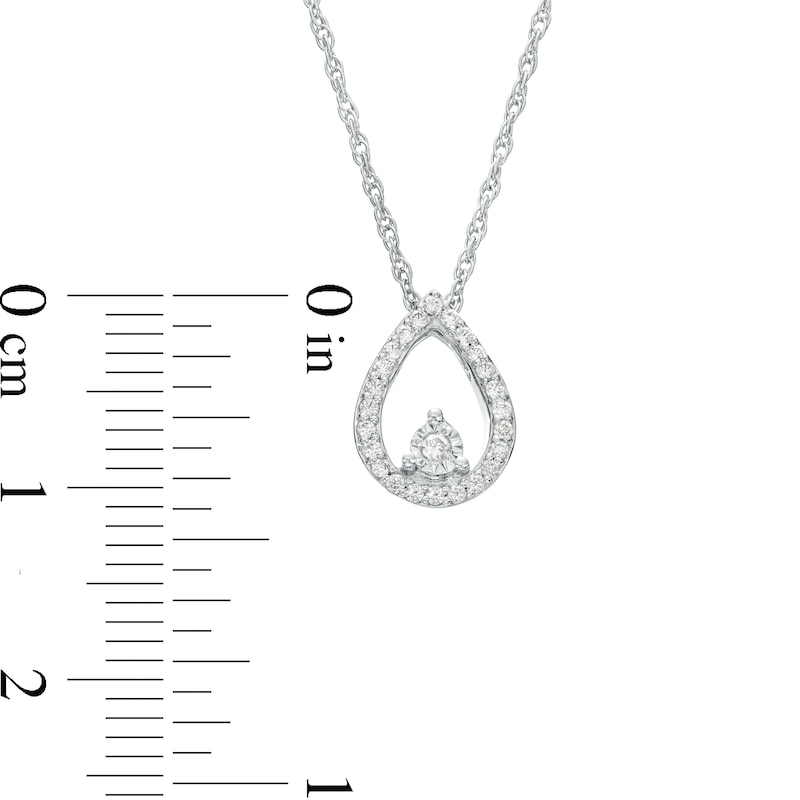 1/8 CT. T.W. Diamond Pear-Shaped Outline Pendant in Sterling Silver