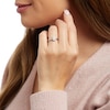 Thumbnail Image 2 of 1/10 CT. T.W. Emerald-Shaped Multi-Diamond Frame Split Shank Promise Ring in Sterling Silver