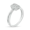 Thumbnail Image 3 of 1/10 CT. T.W. Emerald-Shaped Multi-Diamond Frame Split Shank Promise Ring in Sterling Silver