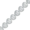 Thumbnail Image 1 of 1/2 CT. T.W. Multi-Diamond Frame Heart Link Bracelet in Sterling Silver – 7.5"