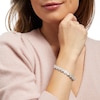 Thumbnail Image 2 of 1/2 CT. T.W. Multi-Diamond Frame Heart Link Bracelet in Sterling Silver – 7.5"