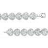 Thumbnail Image 3 of 1/2 CT. T.W. Multi-Diamond Frame Heart Link Bracelet in Sterling Silver – 7.5"
