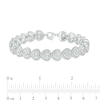 Thumbnail Image 4 of 1/2 CT. T.W. Multi-Diamond Frame Heart Link Bracelet in Sterling Silver – 7.5"