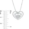 Thumbnail Image 3 of 1/10 CT. T.W. Multi-Diamond Triple Heart Pendant in Sterling Silver