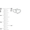 Thumbnail Image 3 of 1/10 CT. T.W. Diamond Interlocking Heart Outline Stud Earrings in Sterling Silver