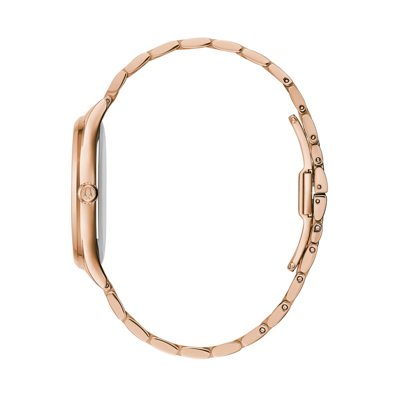Main Image 2 of Ladies' Bulova Diamond Accent Rose-Tone Watch with Mother-of-Pearl Dial (Model: 97P152)
