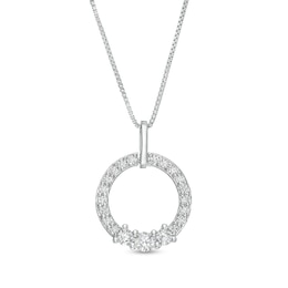 1/2 CT. T.W. Certified Lab-Created Diamond Circle Pendant in 14K White Gold (F/SI2)