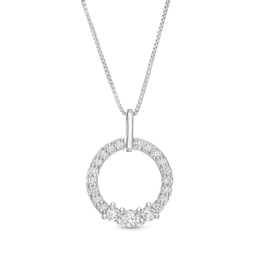 1/2 CT. T.W. Certified Lab-Grown Diamond Circle Pendant in 14K White Gold (F/SI2)