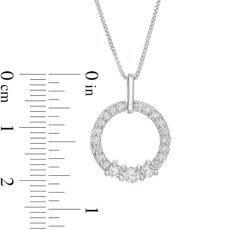 Main Image 4 of 1/2 CT. T.W. Certified Lab-Grown Diamond Circle Pendant in 14K White Gold (F/SI2)