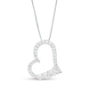 Thumbnail Image 1 of 3/4 CT. T.W. Certified Lab-Grown Diamond Tilted Heart Pendant in 14K White Gold (F/SI2)