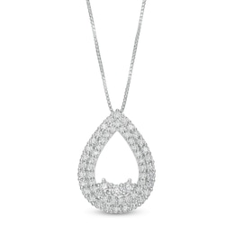1 CT. T.W. Certified Lab-Grown Diamond Open Teardrop Pendant in 14K White Gold (F/SI2)