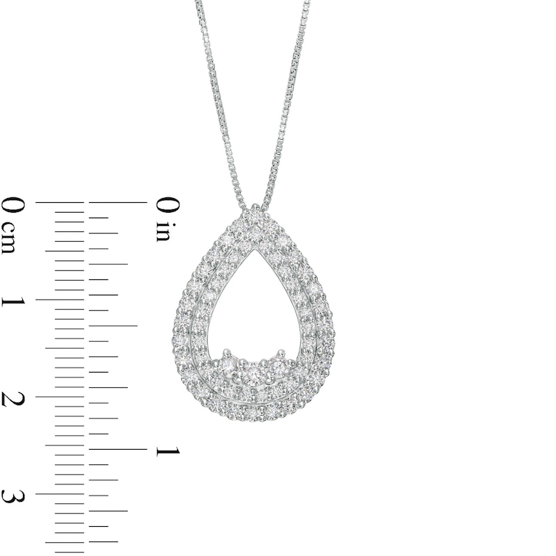 Diamond Teardrop Necklace 3/4 carat tw 14K White Gold