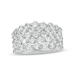 3 CT. T.W. Certified Lab-Created Diamond Multi-Row Ring in 14K White Gold (F/SI2)