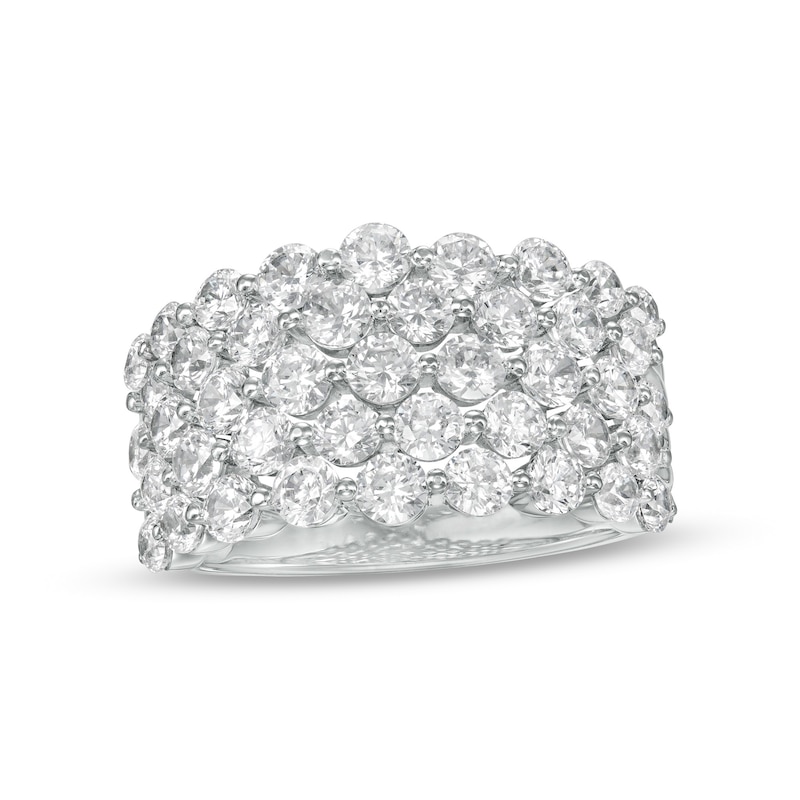 Main Image 1 of 3 CT. T.W. Certified Lab-Grown Diamond Multi-Row Ring in 14K White Gold (F/SI2)