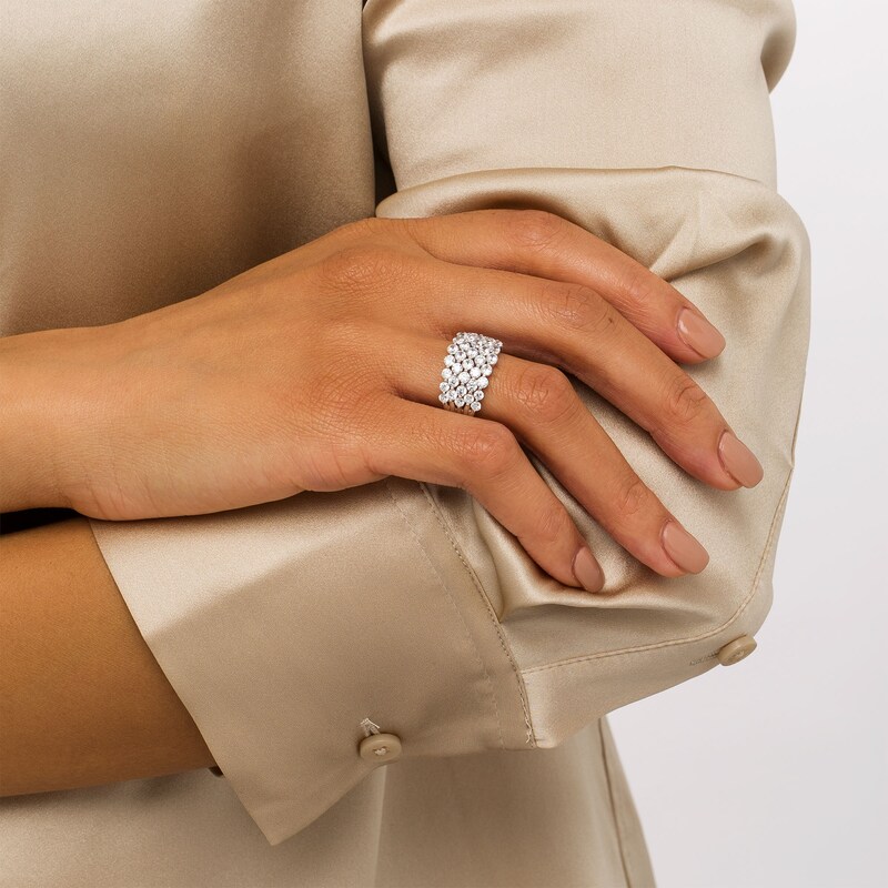 Main Image 2 of 3 CT. T.W. Certified Lab-Grown Diamond Multi-Row Ring in 14K White Gold (F/SI2)