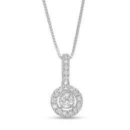1/3 CT. T.W. Certified Lab-Created Diamond Frame Drop Pendant in 14K White Gold (F/SI2)