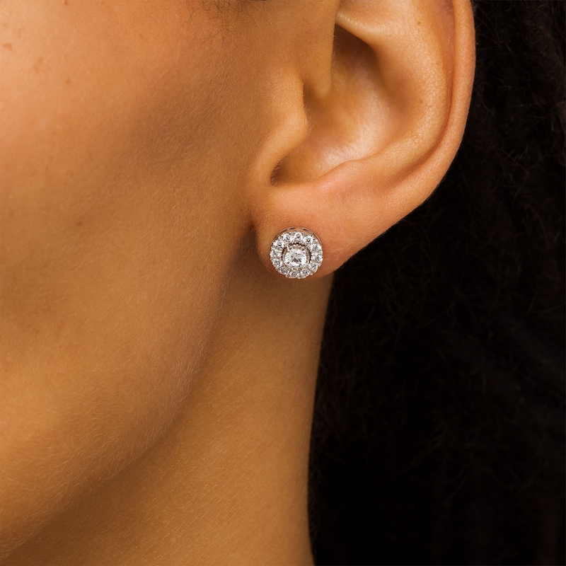 Main Image 2 of 5/8 CT. T.W. Certified Lab-Grown Diamond Frame Stud Earrings in 14K White Gold (F/SI2)