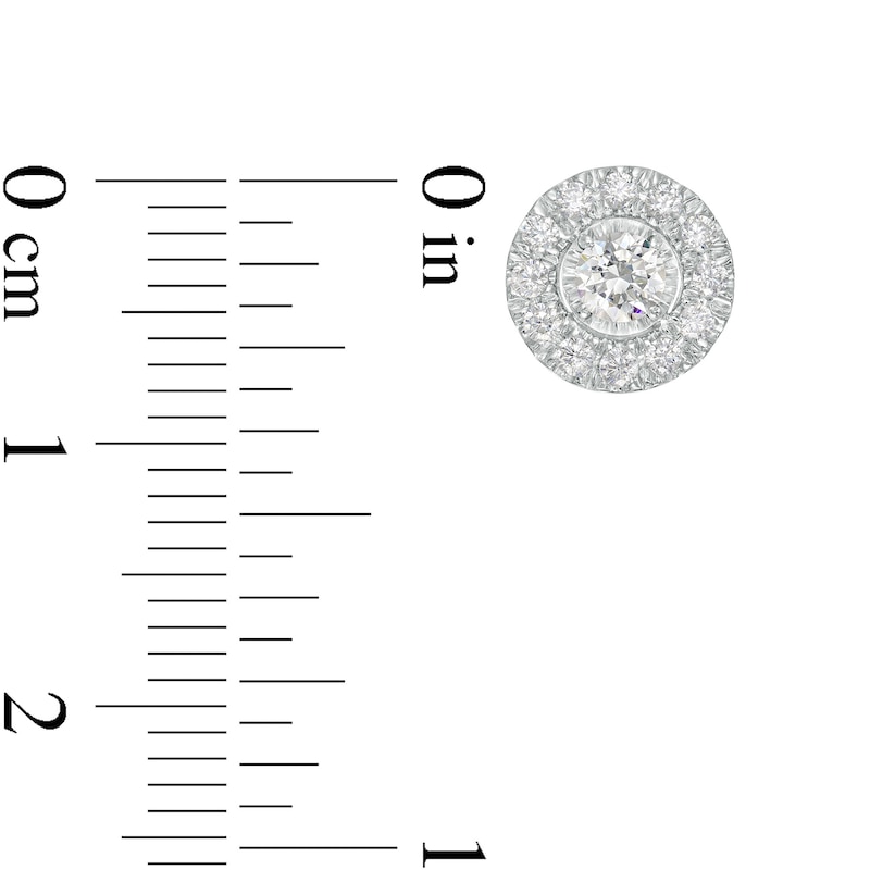 Main Image 3 of 5/8 CT. T.W. Certified Lab-Grown Diamond Frame Stud Earrings in 14K White Gold (F/SI2)
