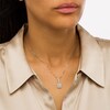 Thumbnail Image 1 of 1/2 CT. T.W. Certified Lab-Created Diamond Cushion Frame Drop Pendant in 14K White Gold (F/SI2)