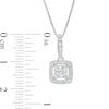 Thumbnail Image 3 of 1/2 CT. T.W. Certified Lab-Created Diamond Cushion Frame Drop Pendant in 14K White Gold (F/SI2)