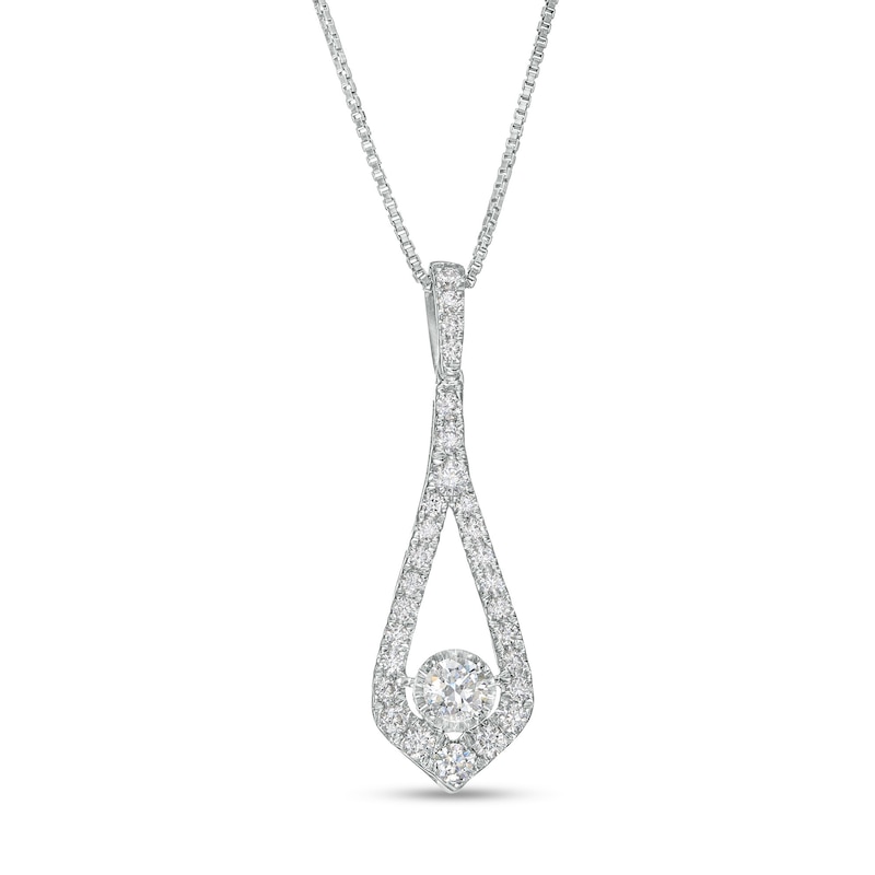 Main Image 1 of 1/2 CT. T.W. Certified Lab-Grown Diamond Teardrop Pendant in 14K White Gold (F/SI2)