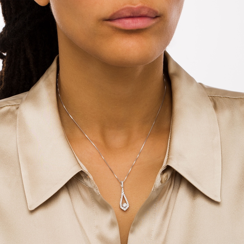 Main Image 2 of 1/2 CT. T.W. Certified Lab-Grown Diamond Teardrop Pendant in 14K White Gold (F/SI2)