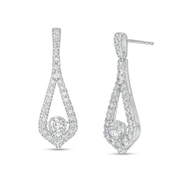 1 CT. T.W. Certified Lab-Grown Diamond Teardrop Earrings in 14K White Gold (F/SI2)