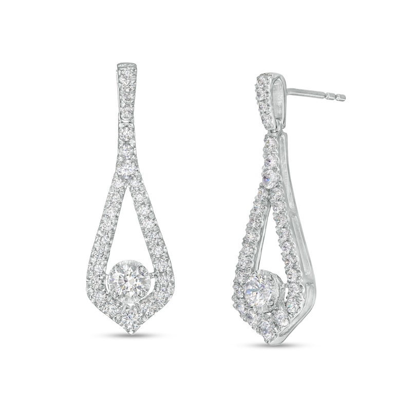 Main Image 1 of 1 CT. T.W. Certified Lab-Grown Diamond Teardrop Earrings in 14K White Gold (F/SI2)