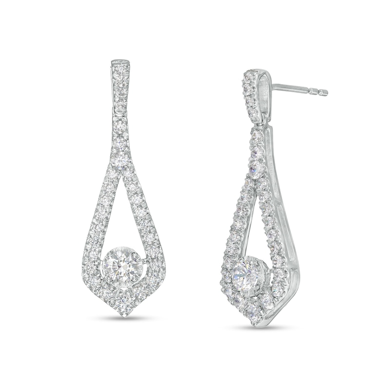 Threads Diamond Drop Earrings, White Gold