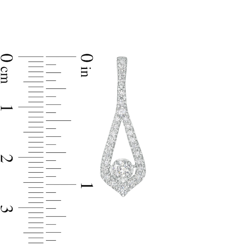 Main Image 3 of 1 CT. T.W. Certified Lab-Grown Diamond Teardrop Earrings in 14K White Gold (F/SI2)