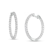 Thumbnail Image 1 of 1-1/2 CT. T.W. Certified Lab-Grown Diamond Inside-Out Hoop Earrings in 14K White Gold (F/SI2)