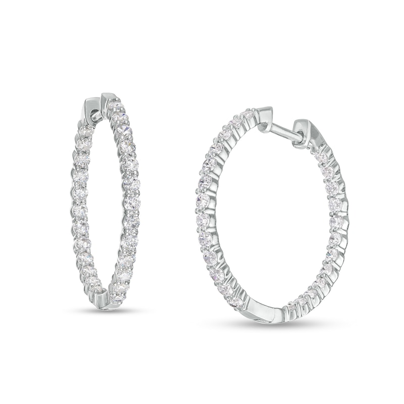 18kt White Gold Love Letter G Hoop Earring