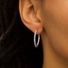 Thumbnail Image 2 of 1-1/2 CT. T.W. Certified Lab-Grown Diamond Inside-Out Hoop Earrings in 14K White Gold (F/SI2)