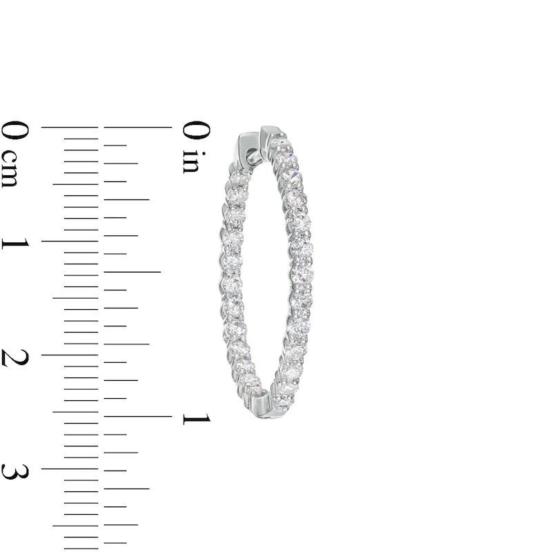 Main Image 3 of 1-1/2 CT. T.W. Certified Lab-Grown Diamond Inside-Out Hoop Earrings in 14K White Gold (F/SI2)