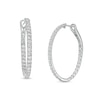 Thumbnail Image 1 of 2 CT. T.W. Certified Lab-Grown Diamond Inside-Out Oval Hoop Earrings in 14K White Gold (F/SI2)