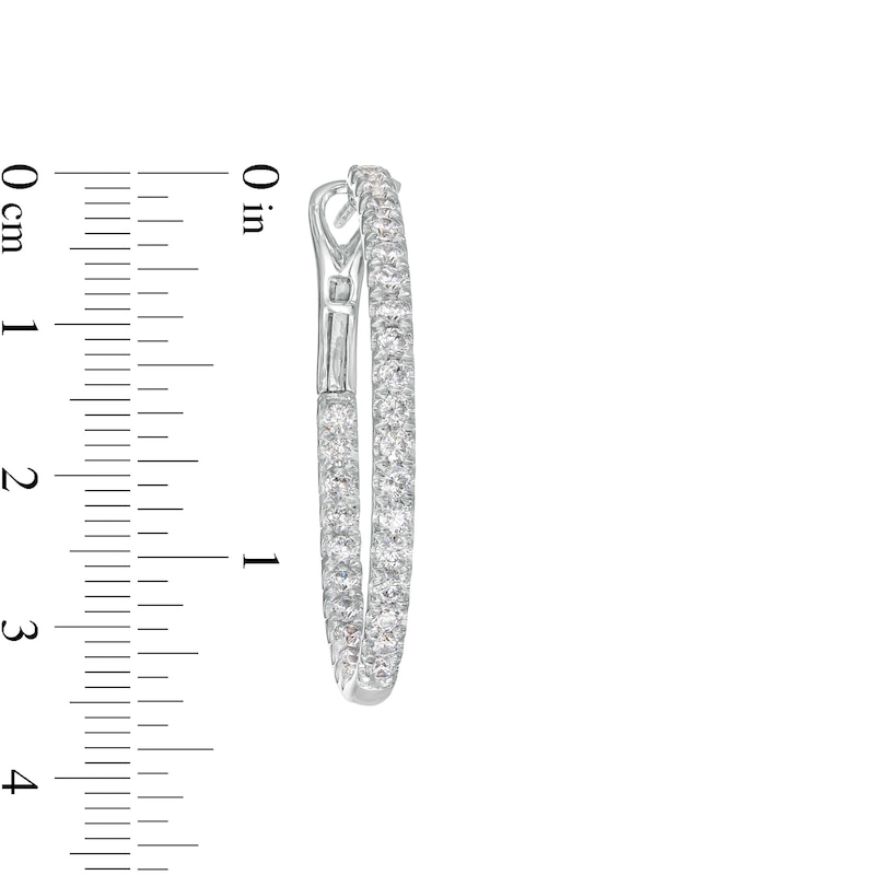 2 CT. T.W. Certified Lab-Created Diamond Inside-Out Oval Hoop Earrings in 14K White Gold (F/SI2)